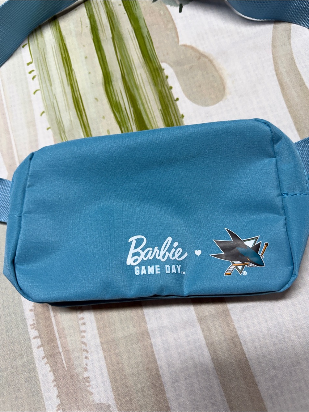 Barbie game day Sam Jose sharks logo Teal Sport Waist Bag - Picture 2 of 7